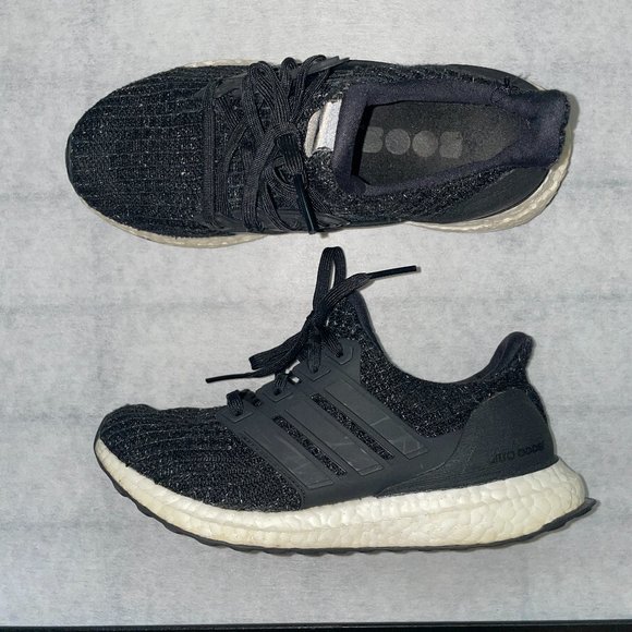 ADIDAS Ultra Boost 4.0 Black White Speckle Sz 4.5 Running Shoes Sneakers 5.5 - Picture 1 of 10